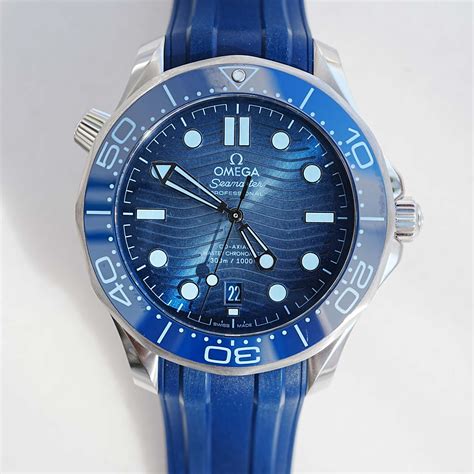 omega seamaster blue dial replica|omega seamaster diver price.